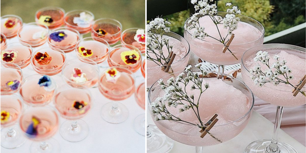 spring cocktails with flowers 