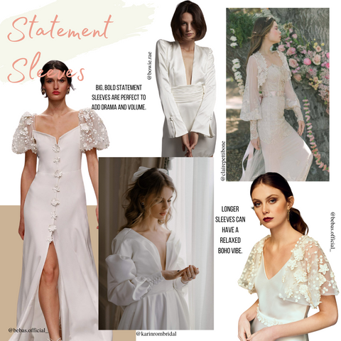 Image show wedding trend for 2022 of statement sleeves on bridal dresses