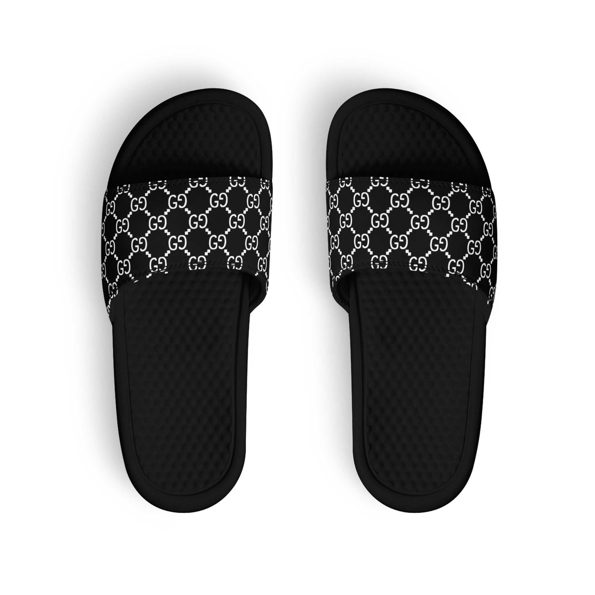 all black gucci flip flops