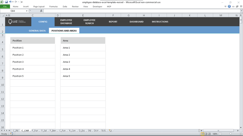 employee database template in excel