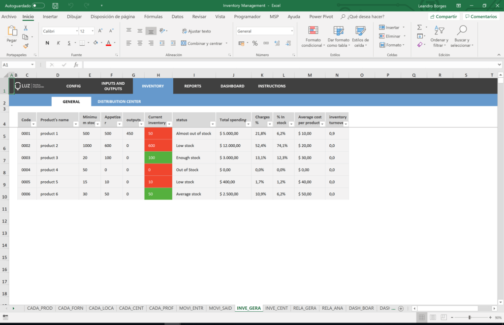 inventory manager excel