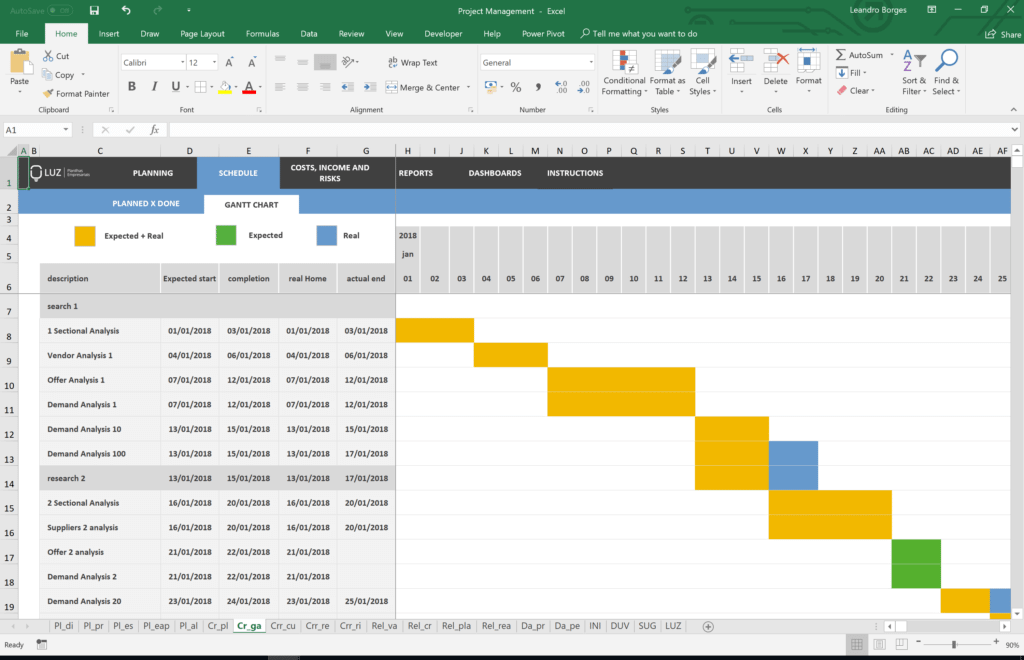 excel project management template for mac