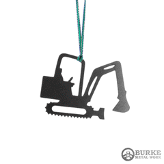 Metal Backhoe Christmas Ornament