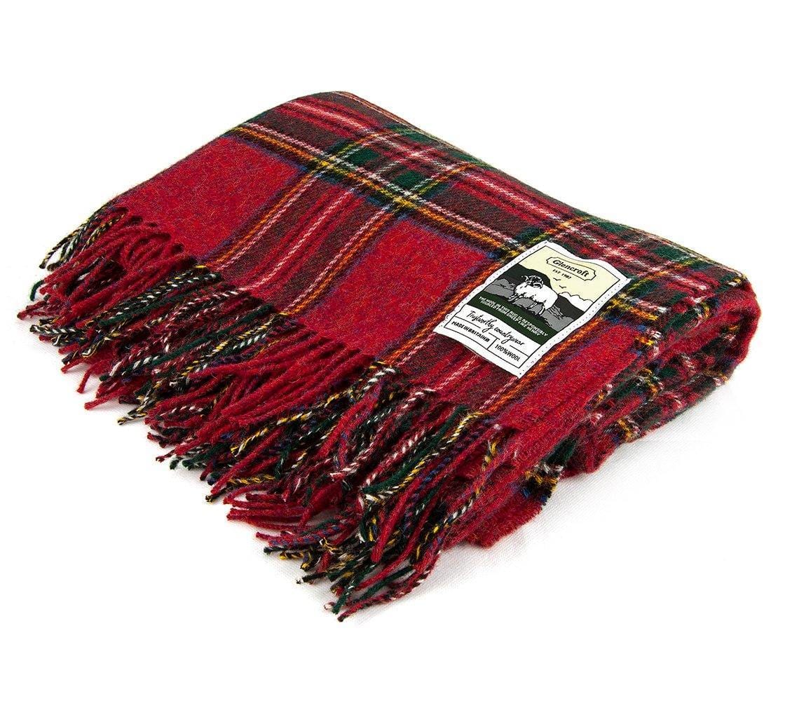 100% British Wool Tartan Blanket - Royal Stuart - Poe and Company Limited