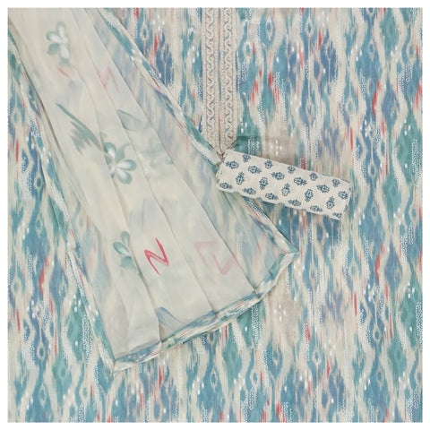 Blue Cotton Dress Material