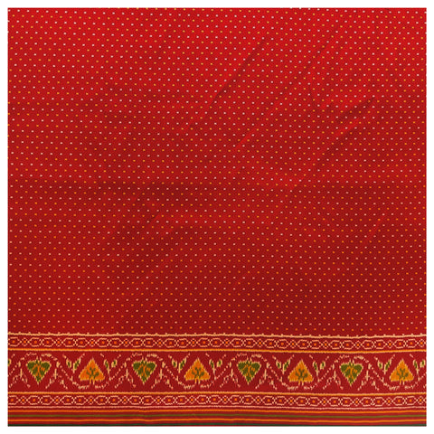 Cream Art Crepe Patola Saree