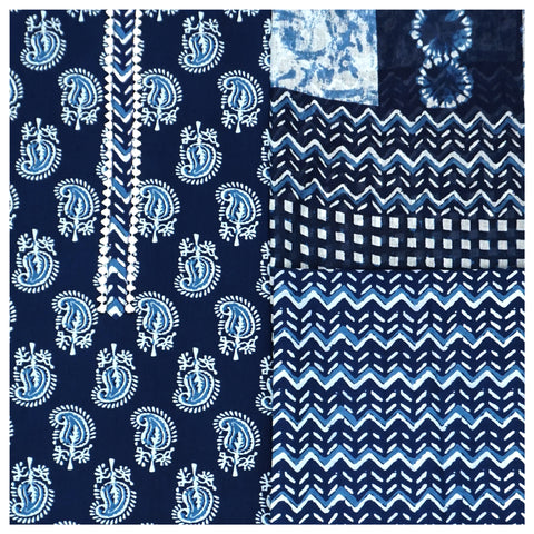 Blue Cotton Dress Material