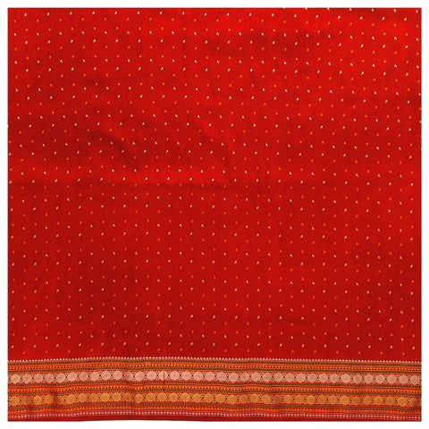 Orange Art Silk Ikkat Saree