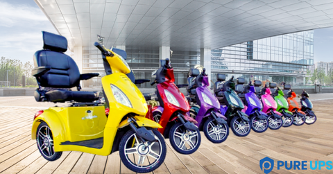 ew-36 mobility scooters with many colors options to choose from- pureups 