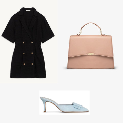 Classic french business women outfit with by banoo bag