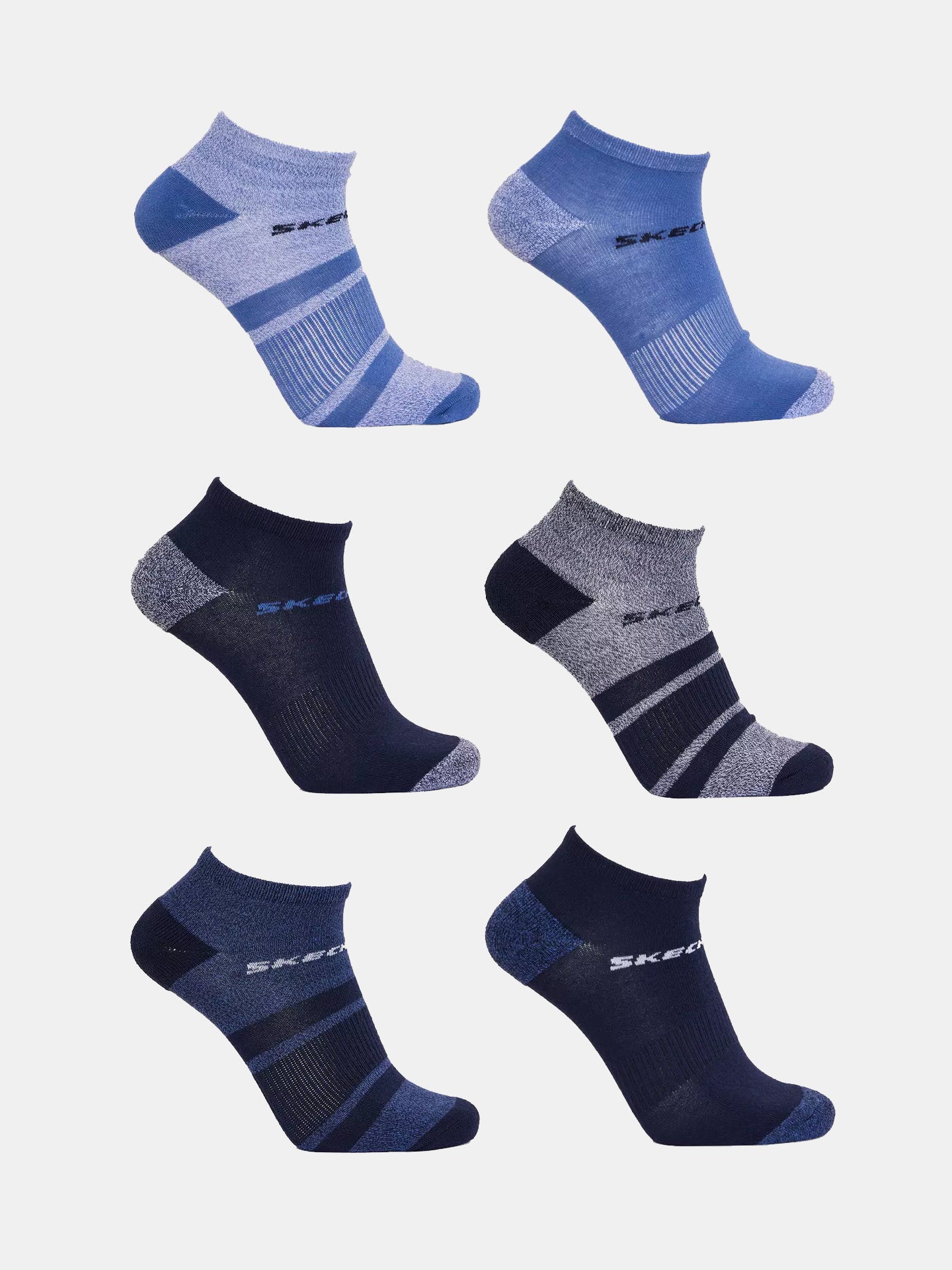 Skechers Men's 6 Pack No Show Full Terry Socks