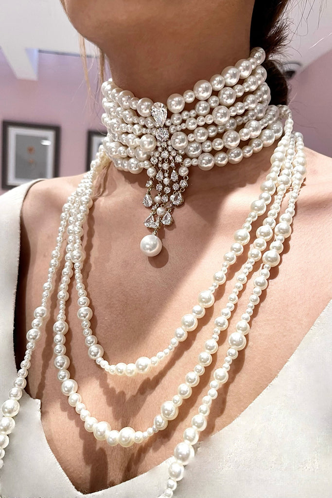Anabela Chan Joaillerie_Carbi B wears custom Pearl Raindrop Choker and Cuffs for the Met Gala 2023