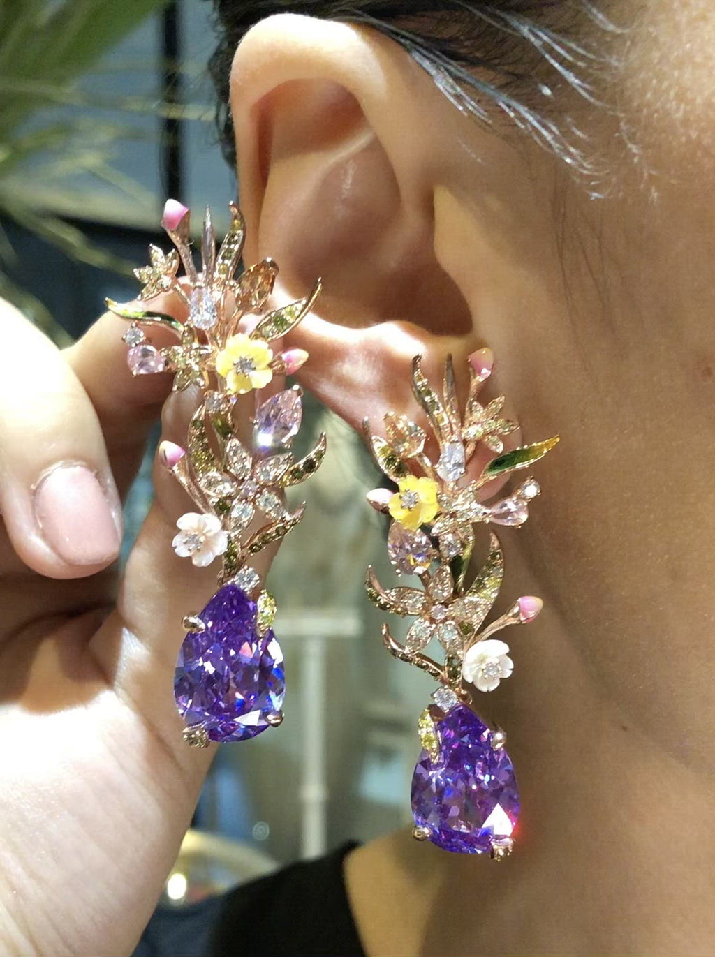 Lilac Posie Earrings – Anabela Chan Joaillerie