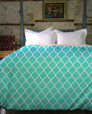Teal Moroccan Duvet Cover