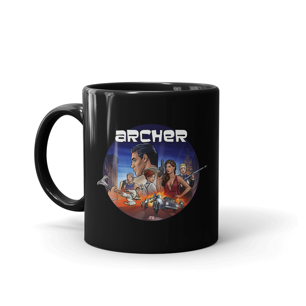 Image of Archer Season 11 Art Black Mug