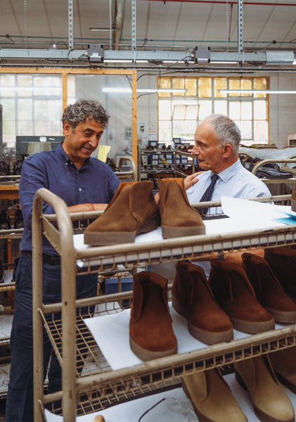 Han Ates of Blackhorse Lane Ateliers visiting Sanders Shoe Factory