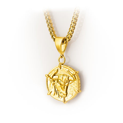 Buy 14k Solid Gold Baby Taurus Necklace Personalised Newborn Taurus Pendant  Dainty Taurus Toddler Charm Online in India - Etsy