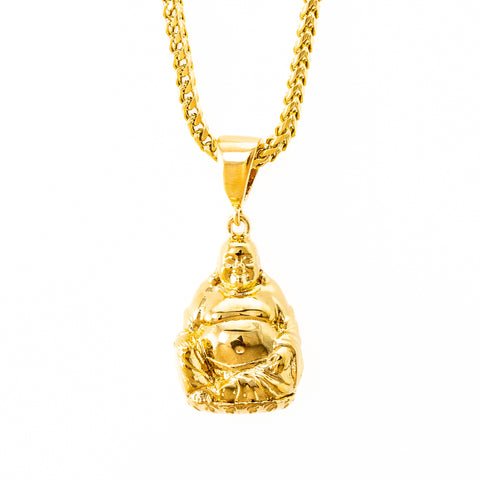 Buy D Factor Gold Plated Retro Style Laughing Buddha Pendant with Chain at  Amazon.in