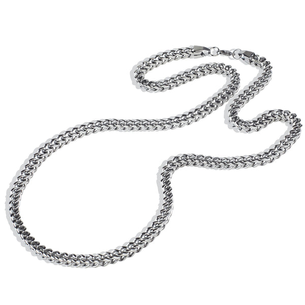Stainless Steel Silver Franco Cuban Box Chain Necklace – SpicyIce