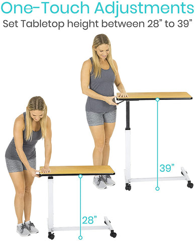 Bed Table Adjustable Over Bedside Home Desk Hospital Bed