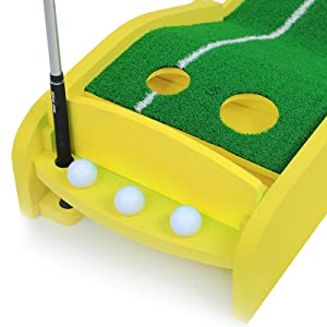 Golf Putting Green Practice Mat with Auto Ball Return for