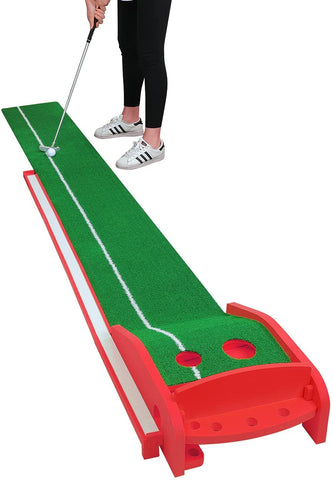 Golf Putting Green Practice Mat with Auto Ball Return for