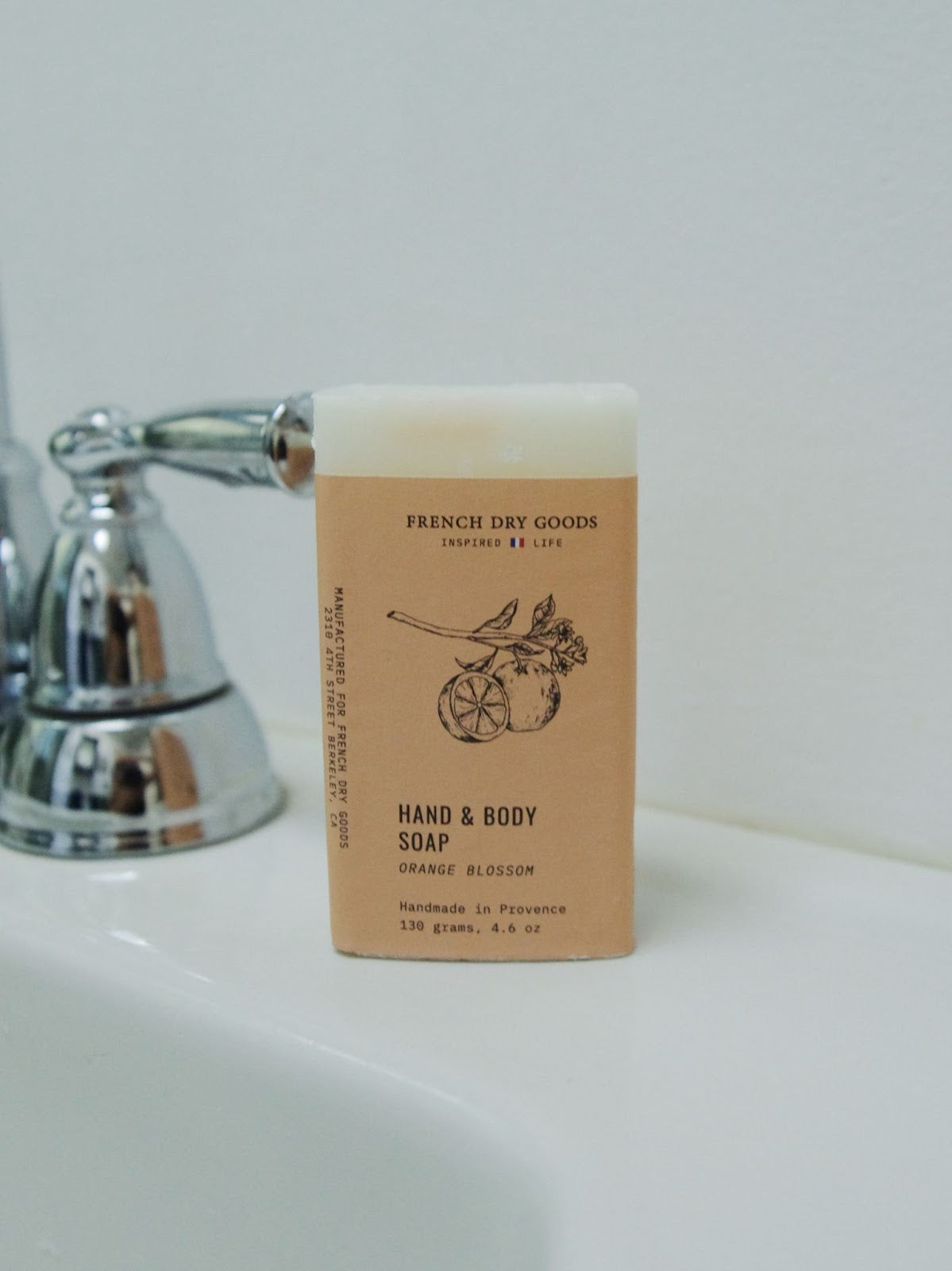 French Dry Goods brand bar soap on sink