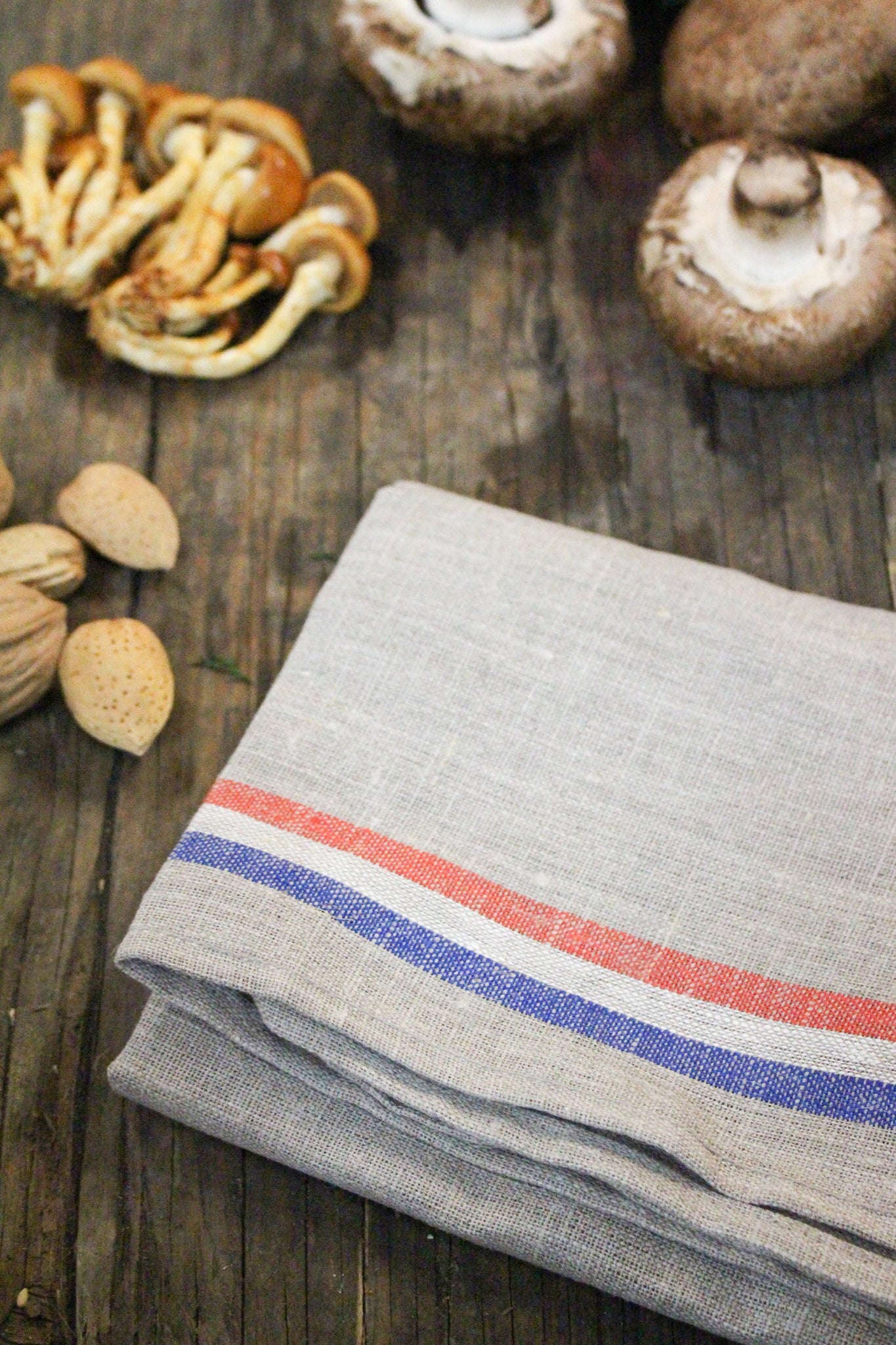 Dish Towel, Blue Check with Red Stripe – Chinaberry Tree Linens