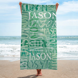 Personalized Beach Towels Name Collage II12