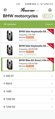 xhorse bmw motorcycle key