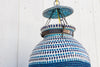 Blue Mosaic Glass Lantern