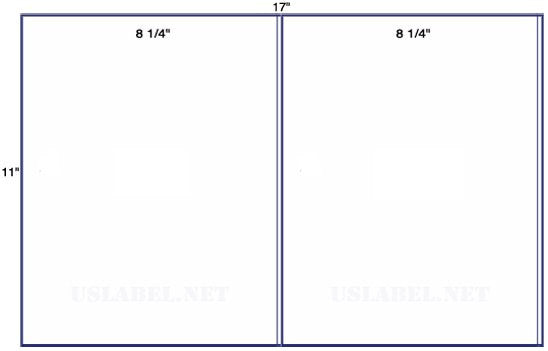 US5040-2 up 8 1/4'' x 11'' 2 wide on a 11'' x 17'' sheet.