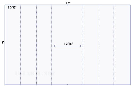 US5521-2 3/32'' x 11''&4 3/16'' label on a11" x 17" sheet.