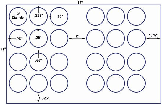 US8197-2'' Diam. circle 24 up on a 11'' x 17'' sheet.