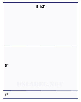 US1161 - 8 1/2'' x 5'' on a 8 1/2" x 11" label sheet.
