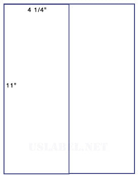 US1221-4 1/4'' x 11''- 2 up on a 8 1/2" x 11" label sheet.