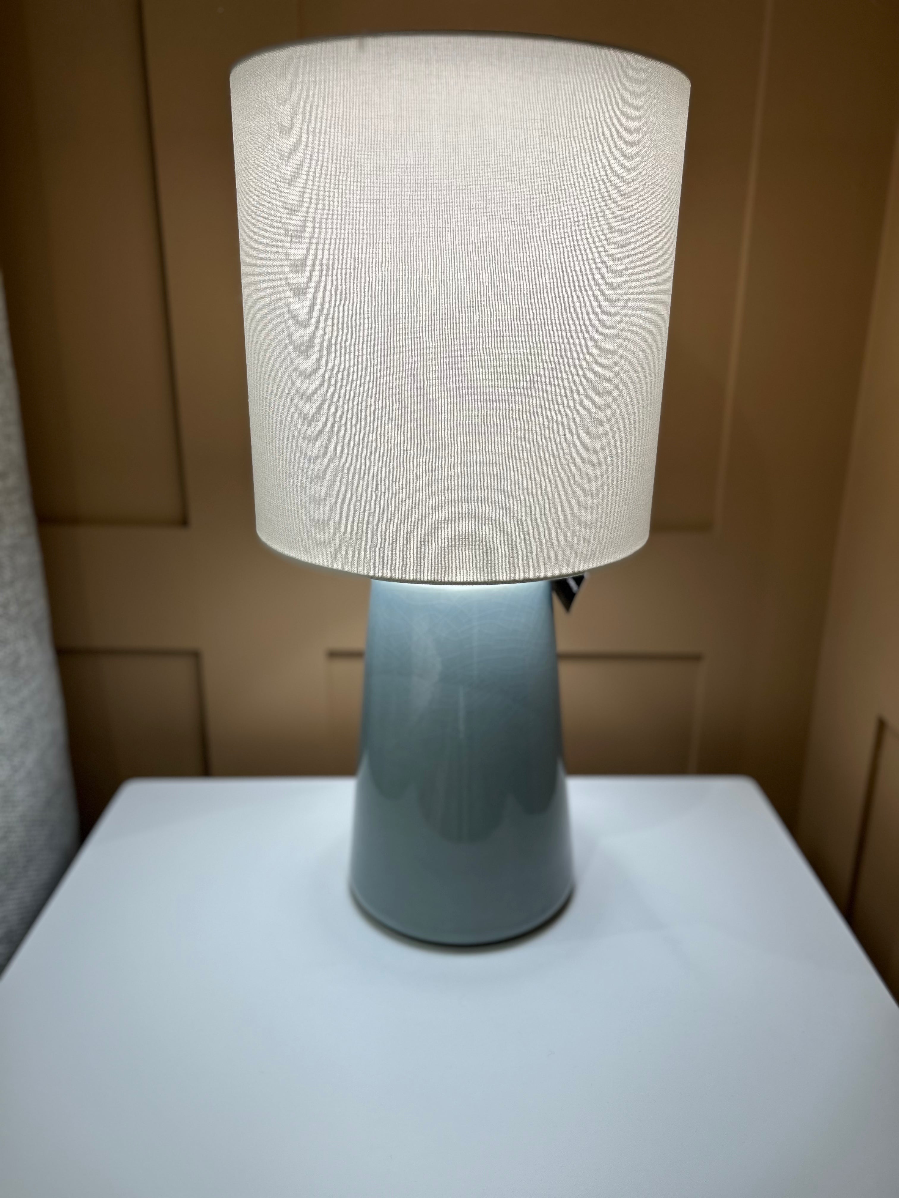 Blue Anglia Crackle VESSEL Medium Table Lamp Measuring 11"x23"