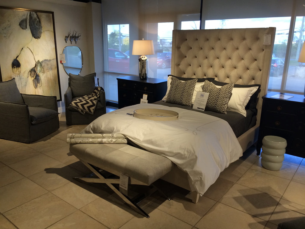 Salon Panel Bed in Fabric | Cadieux Interiors - Ottawa Furniture Store