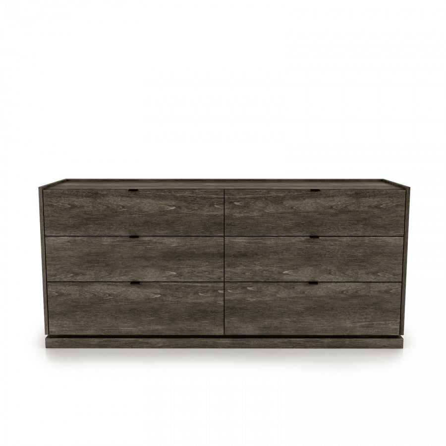 Cloe 6 Drawer Dresser With Wood Or Glass Top Cadieux Interiors
