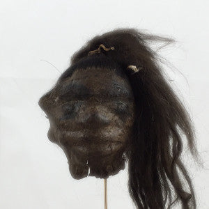 Goatskin shrunken head-small