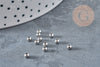 Round spacer bead stainless steel 304 platinum 3mm, X100 G8849
