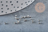 Perle intercalaire ronde acier inoxydable 304 platine 2mm, création bijoux acier X100 G8848