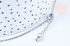 Cadena de bolas de latón platino fino bola facetada 1,5 mm/45 cm, cadena de collar de latón plateado cadena completa con cierre X1 G6202