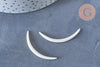 Luna de cuerno blanco natural 39x3-4mm, creación de joyas o espaciador Piercin, X1 G6498