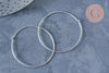 Fine 925 solid silver hoop earrings 40mm, creation of 925 silver earrings, pair G8861 