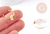 Adjustable ring for 6mm cabochon in 18mm stainless gold steel, customizable ring support, x1 G4314