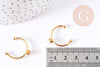 Anillo ajustable para cabujón de 4 mm en acero inoxidable dorado, un soporte de anillo personalizable para la creación de joyas, 18 mm, X1, G4311