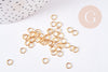 Round rings 304 stainless steel gold ionized gilding 5mm 23 gauge, nickel-free open rings, gold rings, 50 rings, G8762 