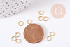 Round rings 304 stainless steel gold ionized gilding 5mm 23 gauge, nickel-free open rings, gold rings, 50 rings, G8762 