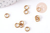 Round raw brass junction rings 6mm, nickel-free open rings for jewelry creation X1g G6583